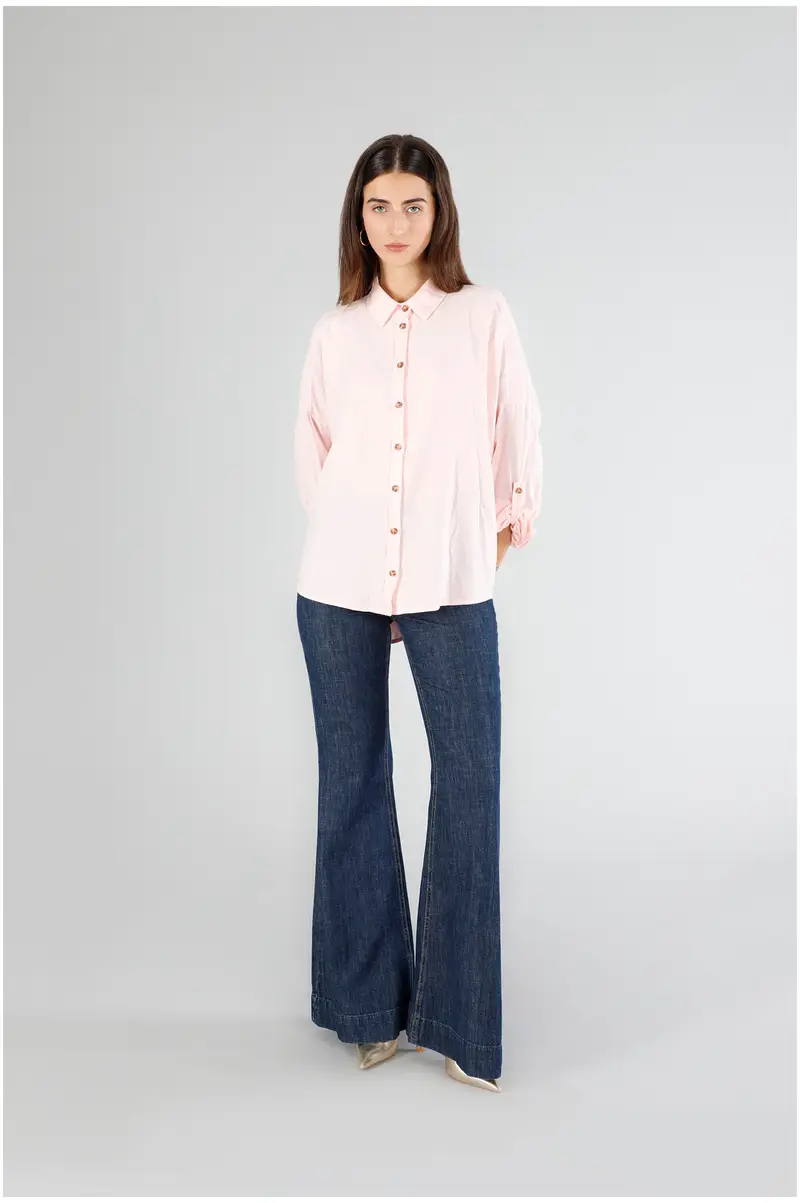 camicia oversize in mistolino rosa xs