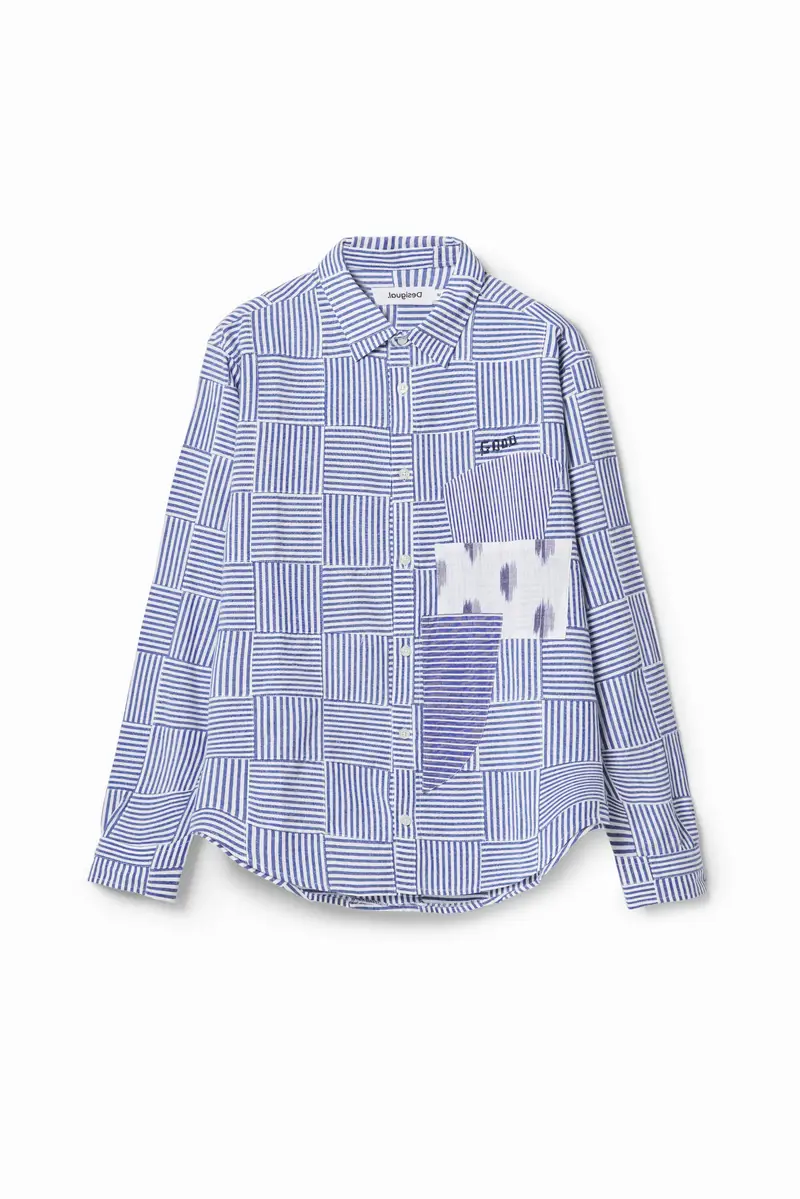 Camicia patchwork righe