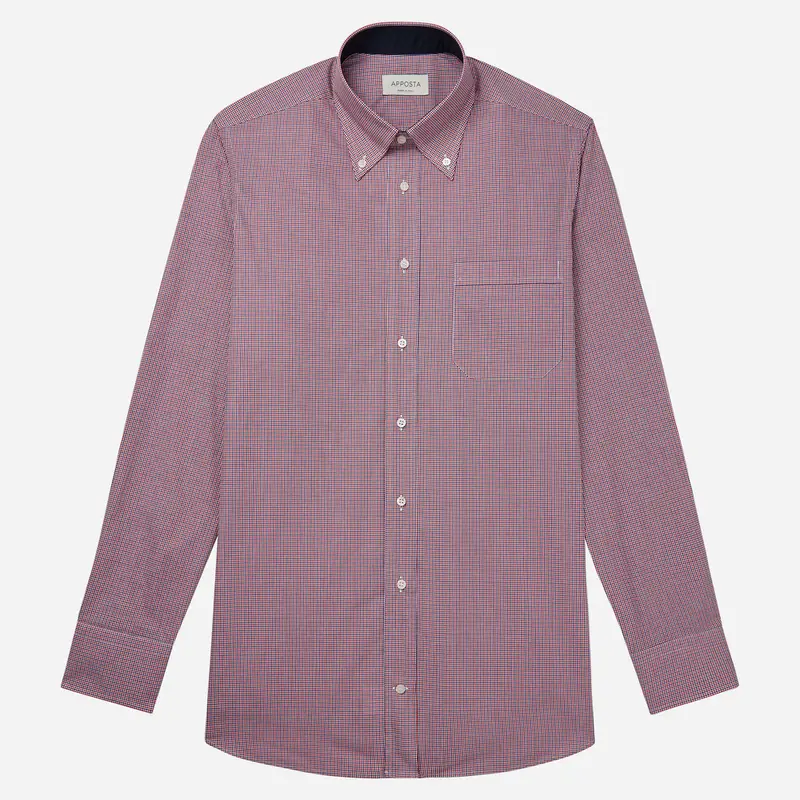 Camicia quadri grandi multi cotone zephir, collo stile collo button down miniatura 2