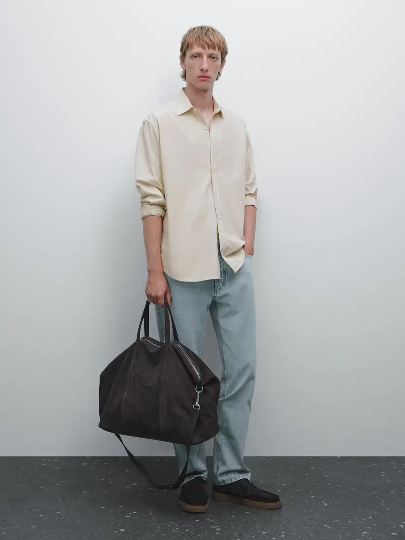 Camicia Regular Fit 100% Cotone - Beige Chiaro - Xl - Massimo Dutti - Maschile