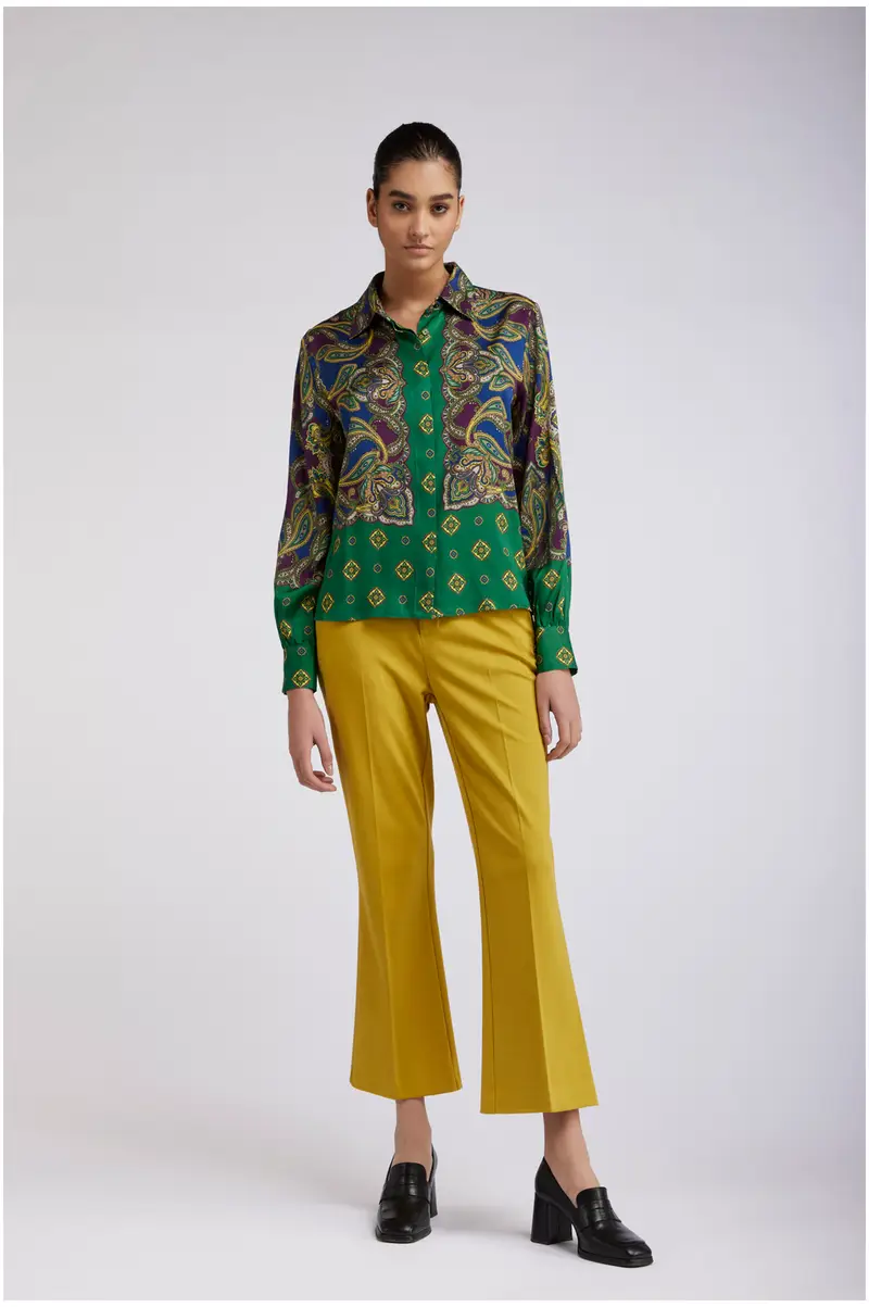 camicia stampata foulard multiverde xs