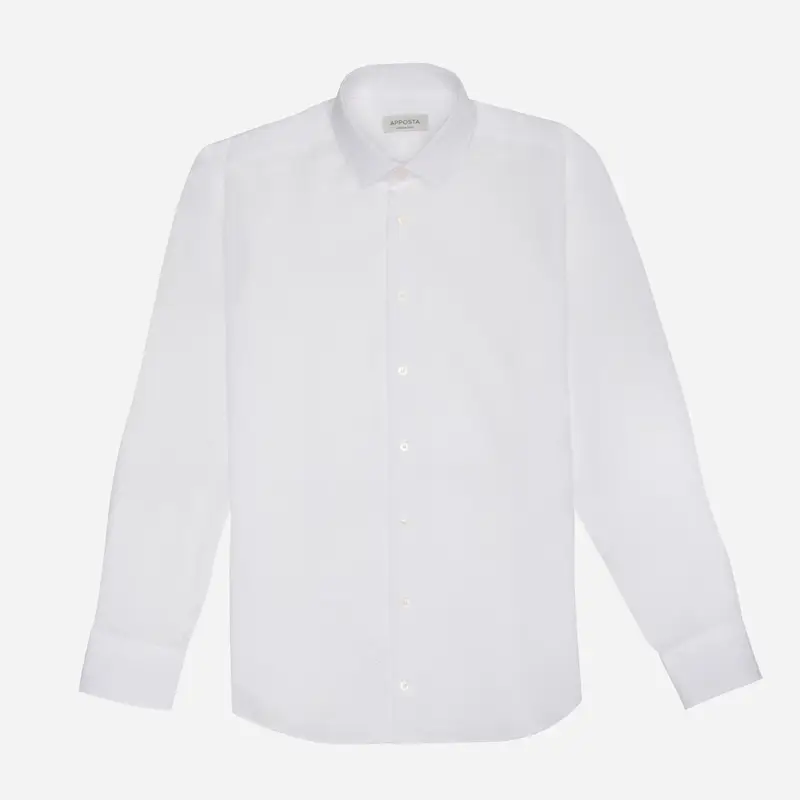 Camicia texture bianco cotone seersucker, collo stile collo italiano aggiornato a punte corte miniatura 2
