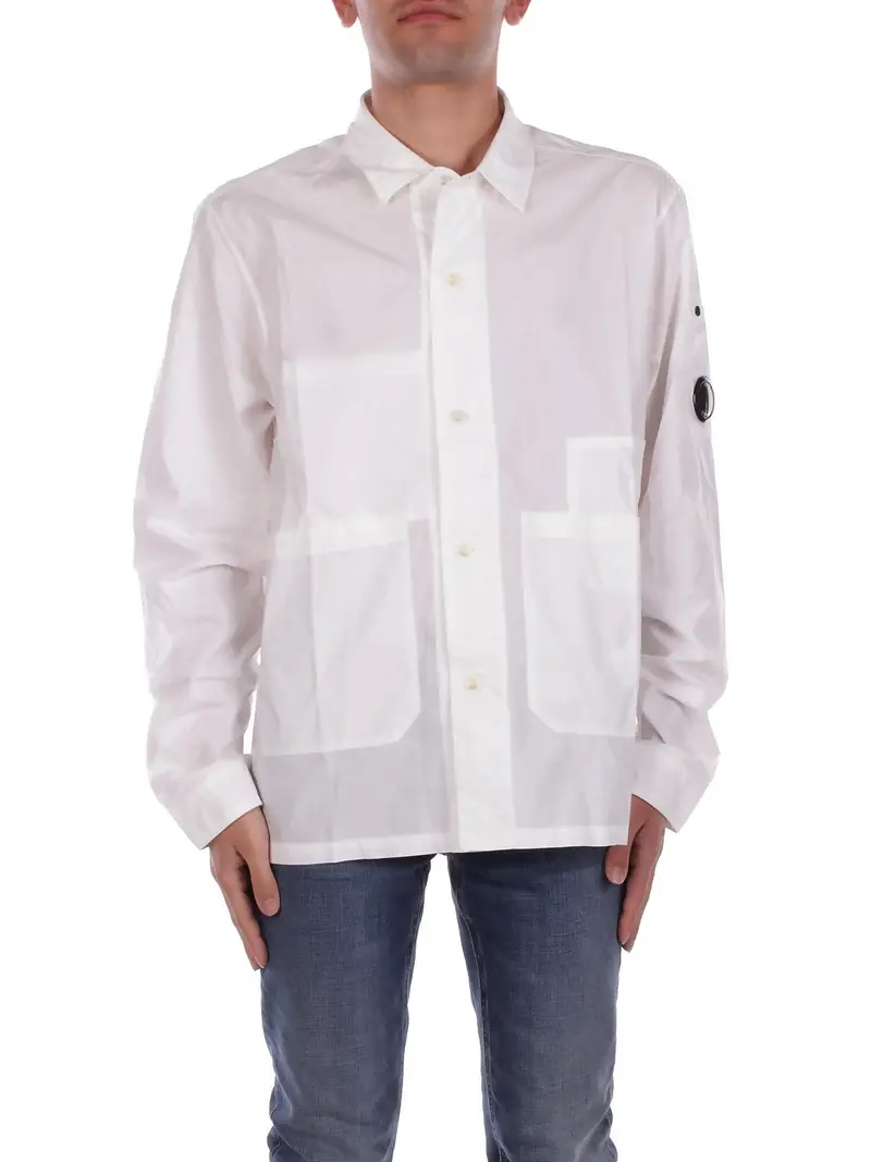 Camicia Uomo CP COMPANY Gauze white Overshirt