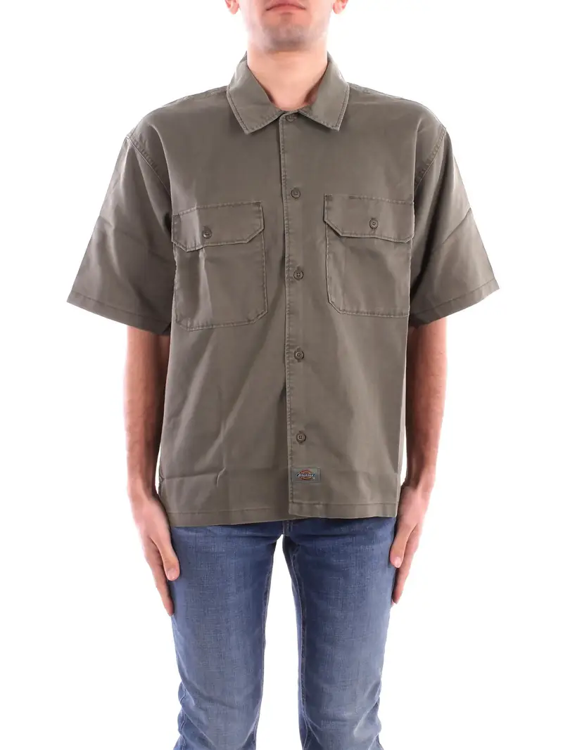 Camicia Uomo DICKIES Verde militare Unionville gd work shirt ss mi