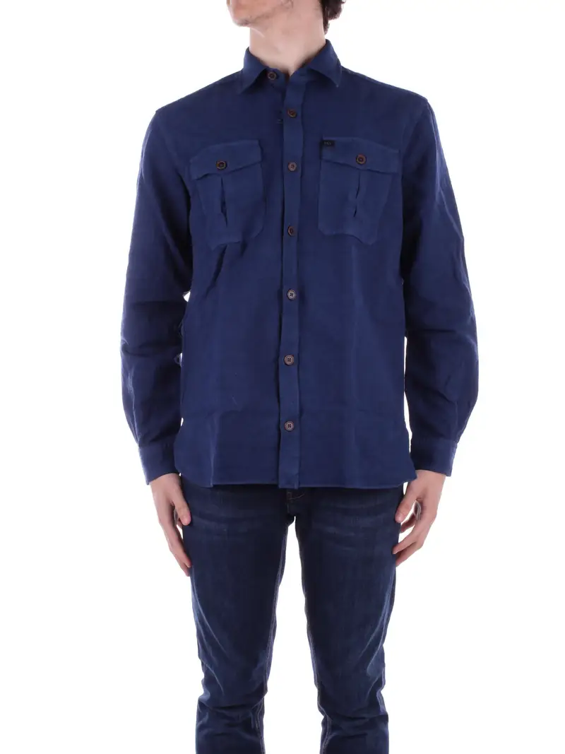 Camicia Uomo FAY Blu navy Over tasche petto tinta