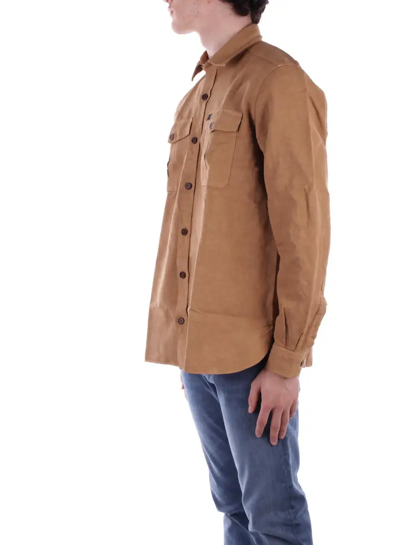 Camicia Uomo FAY Cammello Over tasche petto tinta miniatura 2
