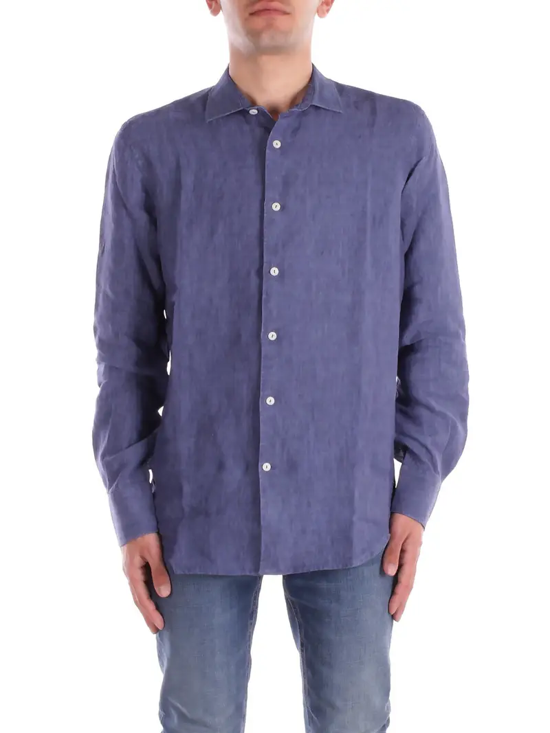 Camicia Uomo MC2 SAINT BARTH Denim nero Pamplona linen
