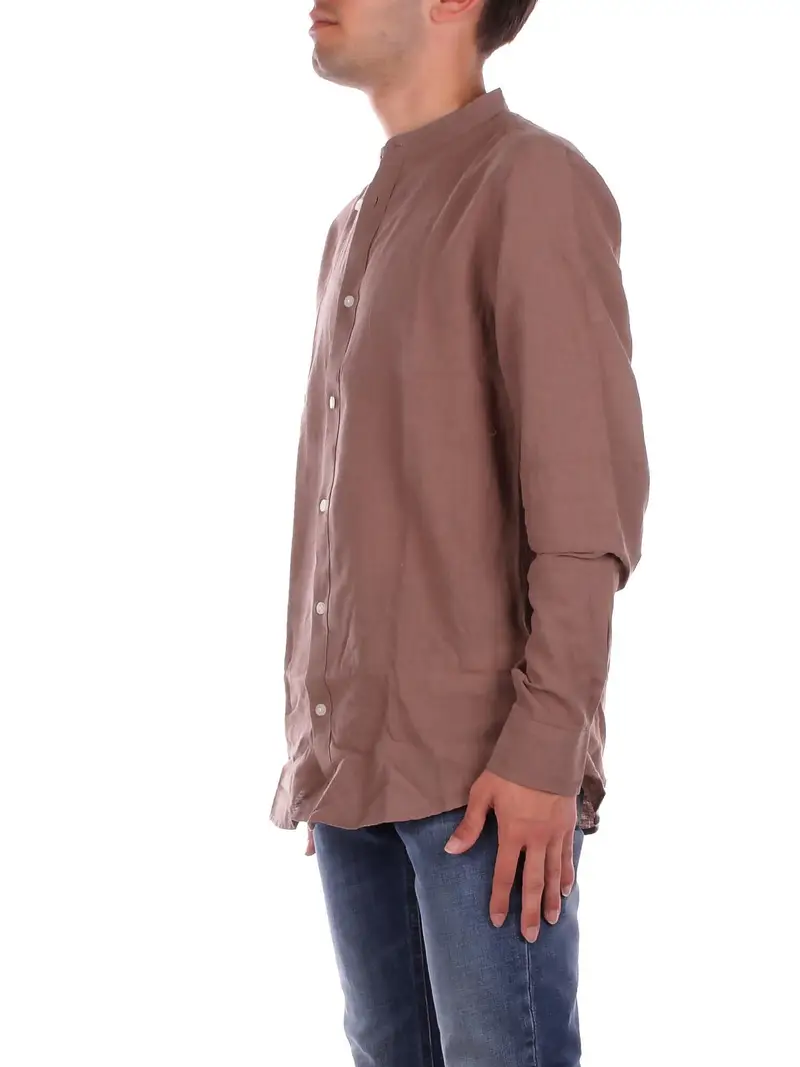 Camicia Uomo ONLY & SONS Tortora Onscaiden life ls solid linen miniatura 2