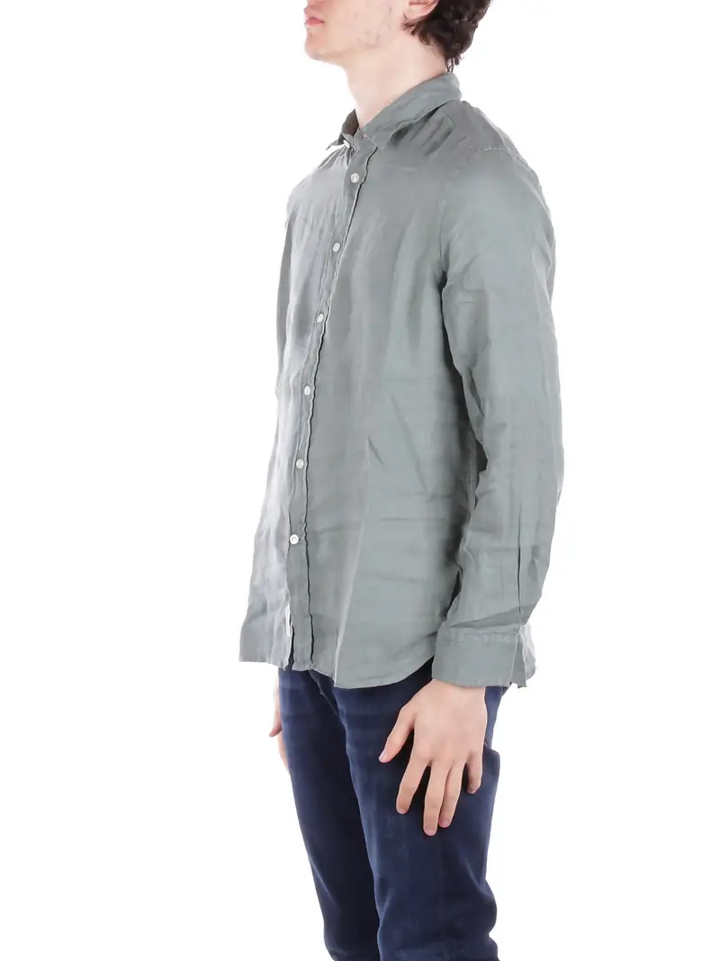 Camicia Uomo WOOLRICH Green Linen shirt gd miniatura 2