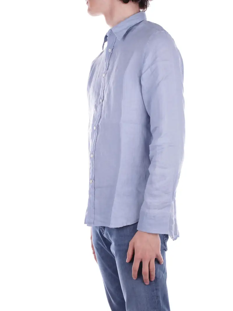 Camicia Uomo WOOLRICH Indigo Linen shirt gd miniatura 2