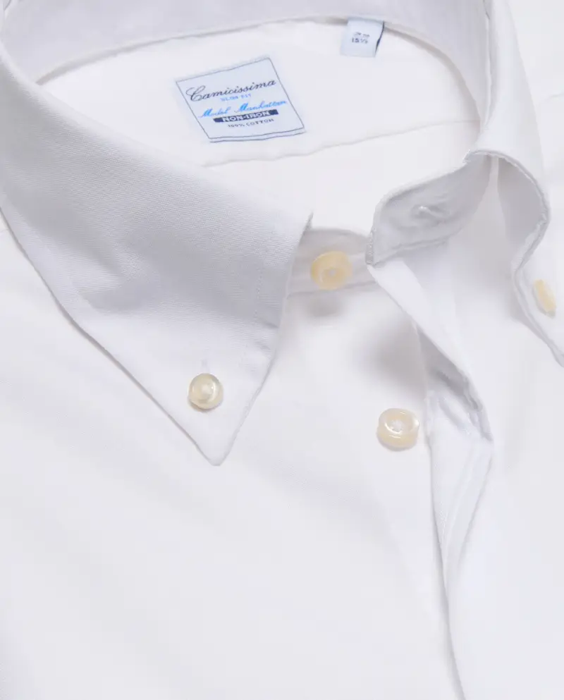 Camicia bianca non-iron manhattan button down