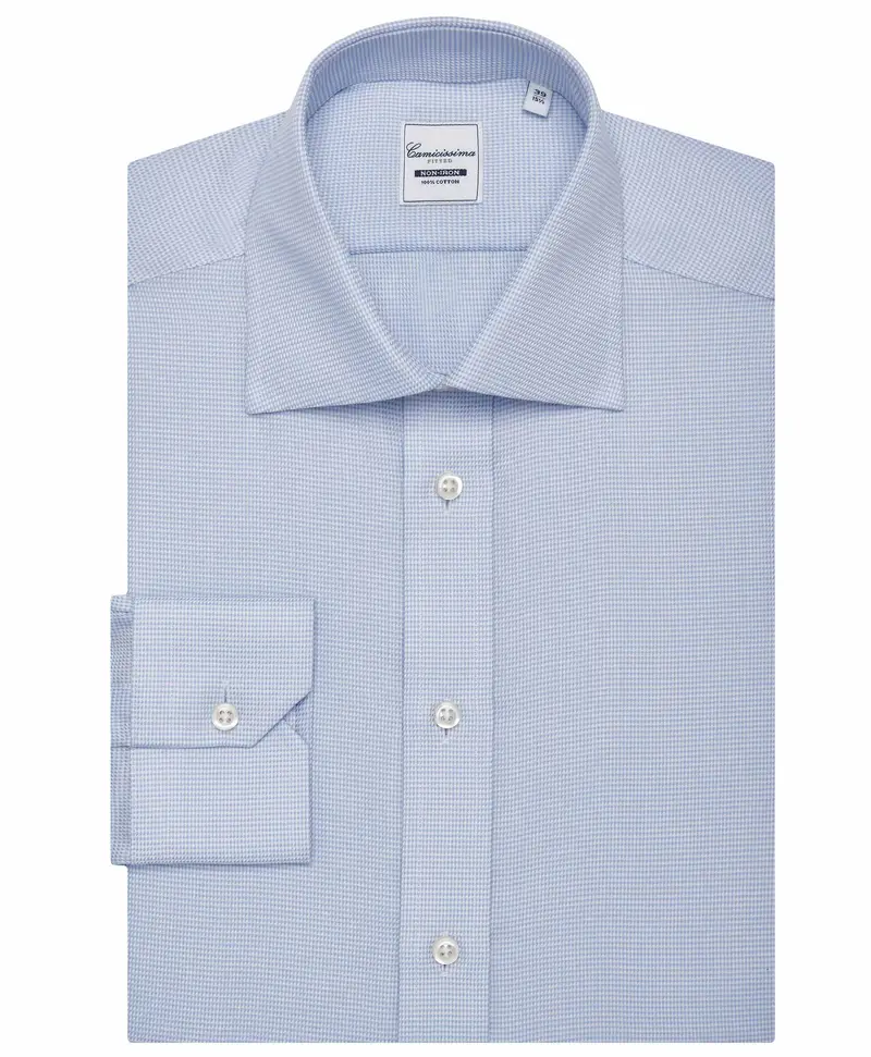 Camicia fancy non iron azzurra francese