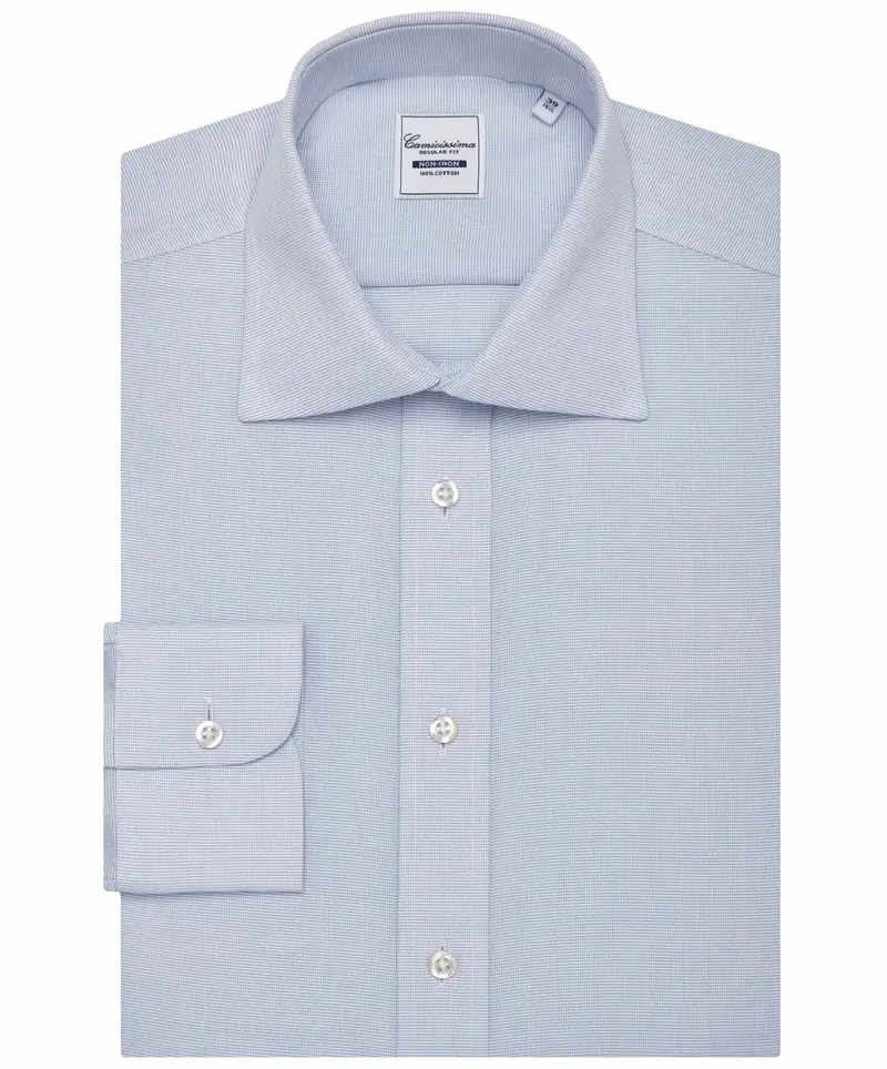 Camicia fancy non iron azzurra francese