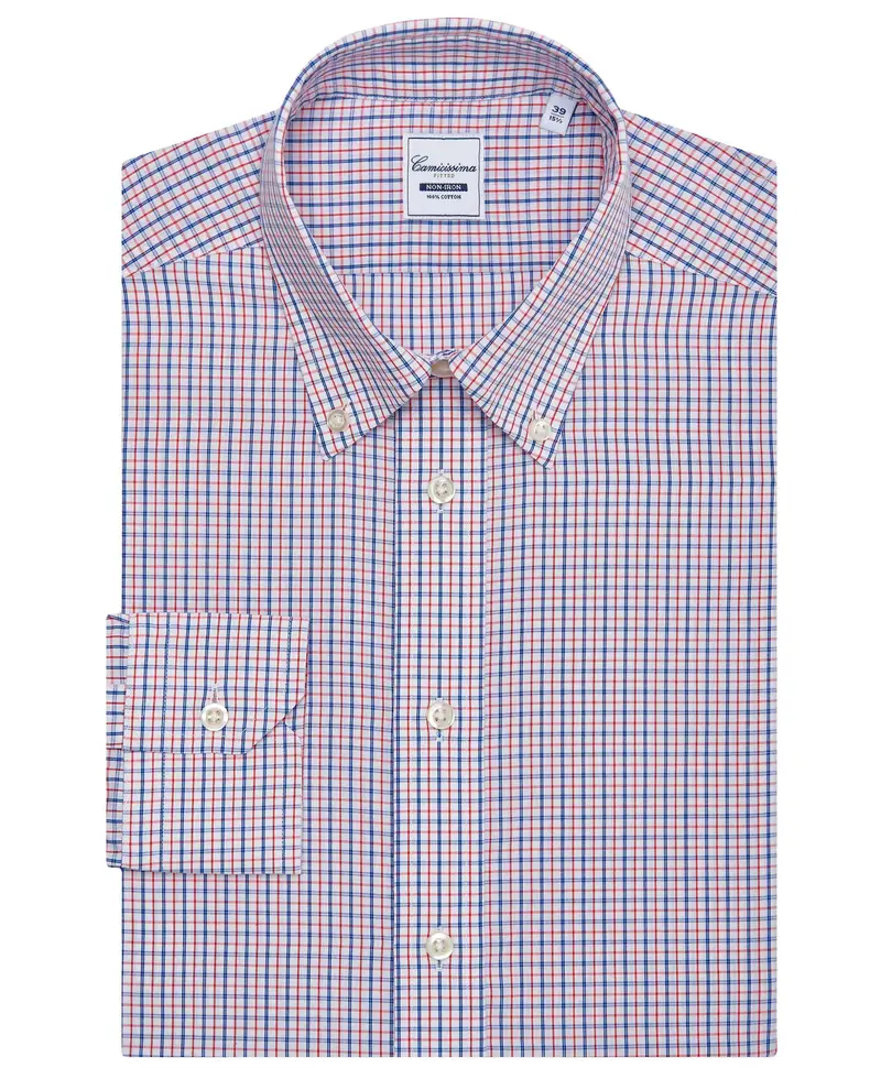 Camicia fancy non iron button down a quadri button down
