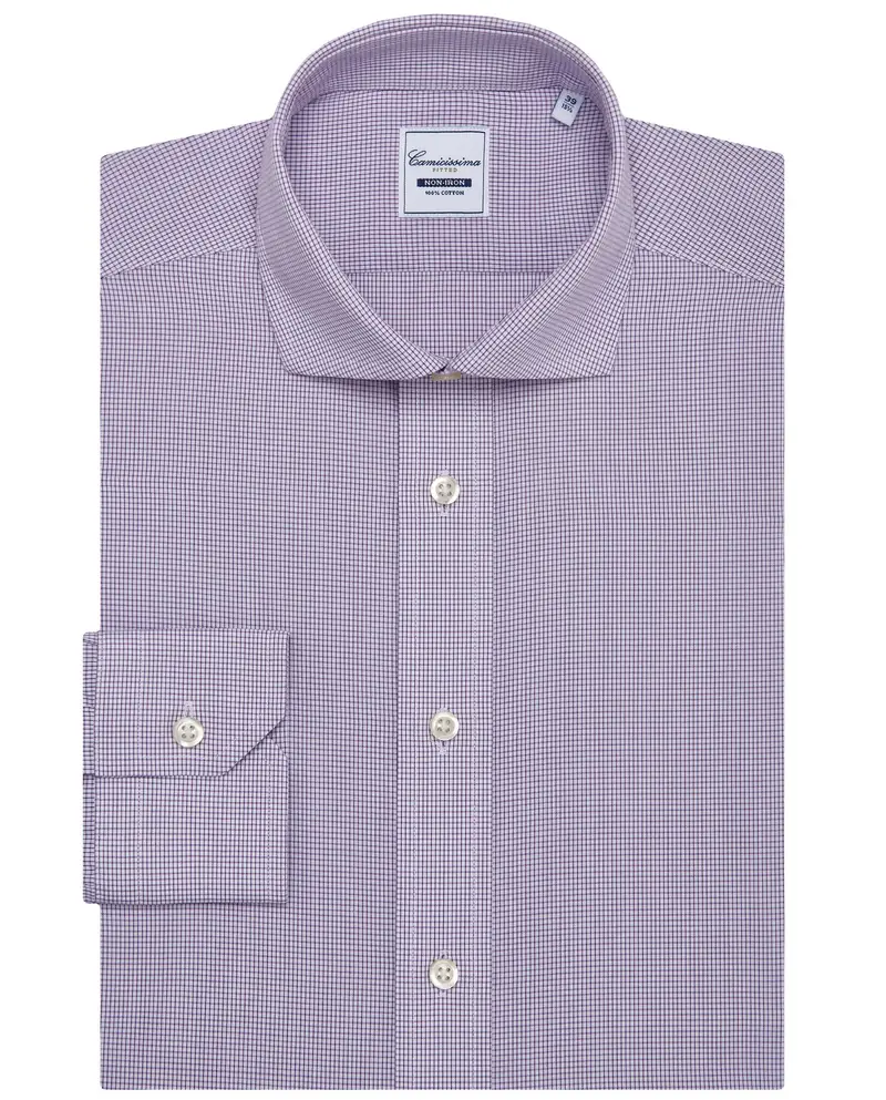 Camicia fancy non iron francese a quadri francese
