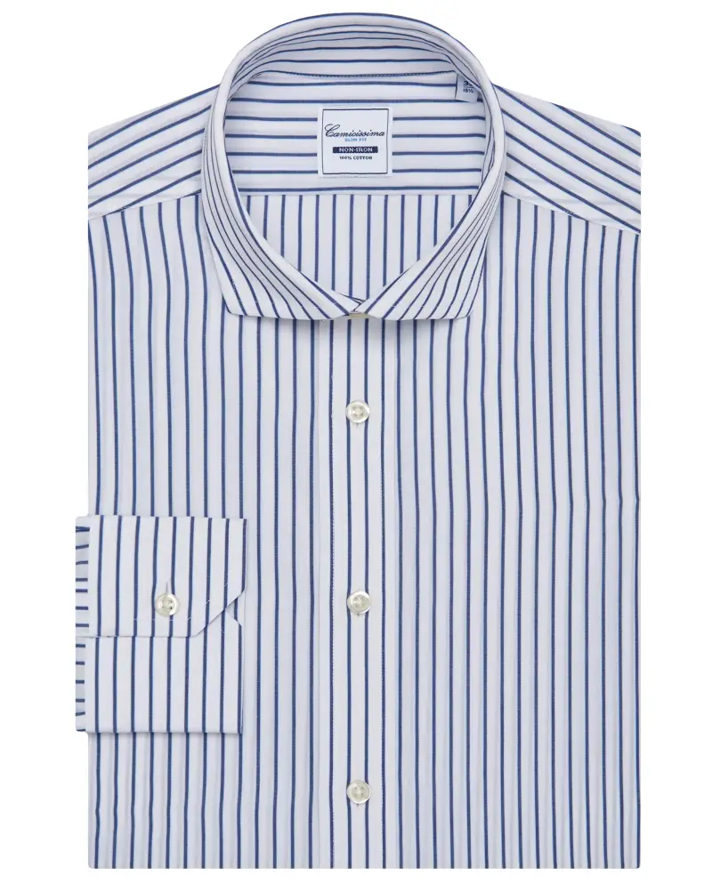 Camicia fancy non iron francese a righe francese