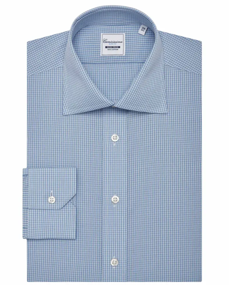 Camicia fancy non iron quadrettata francese