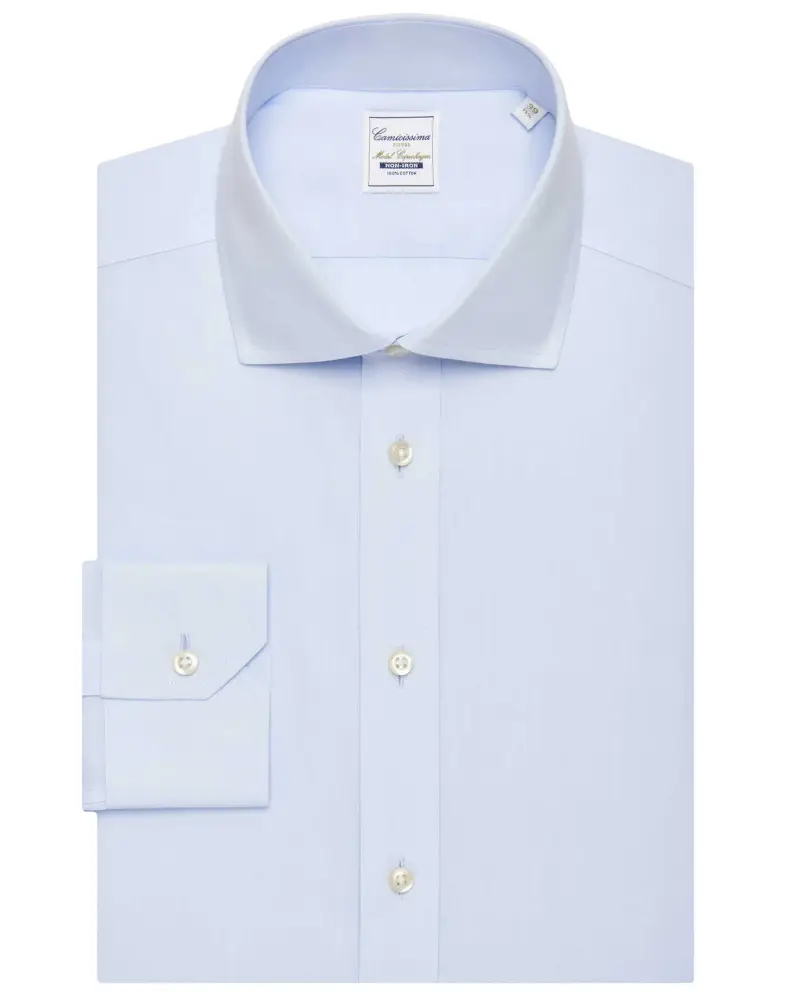 Camicia non iron azzurra fitted copenhagen copenhagen francese