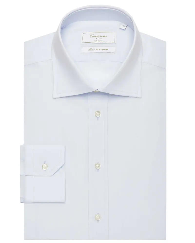 Camicia permanent azzurra fitted favignana favignana francese