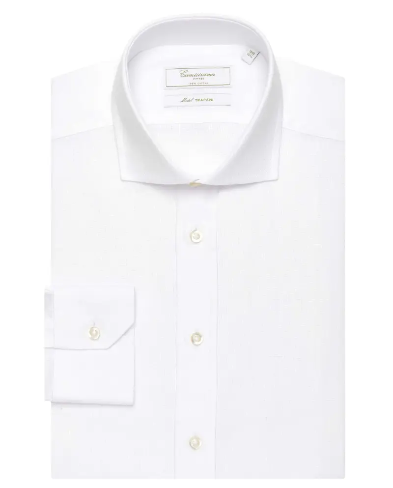 Camicia permanent bianca fitted trapani trapani francese