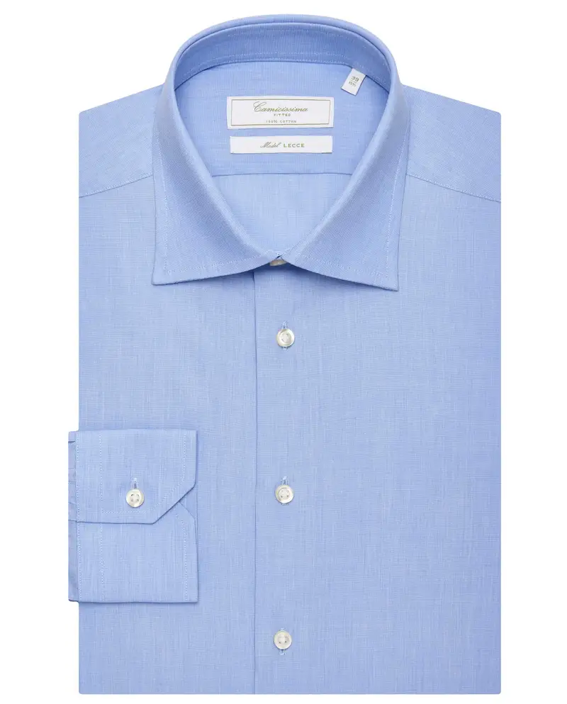 Camicia permanent celeste fitted lecce lecce francese