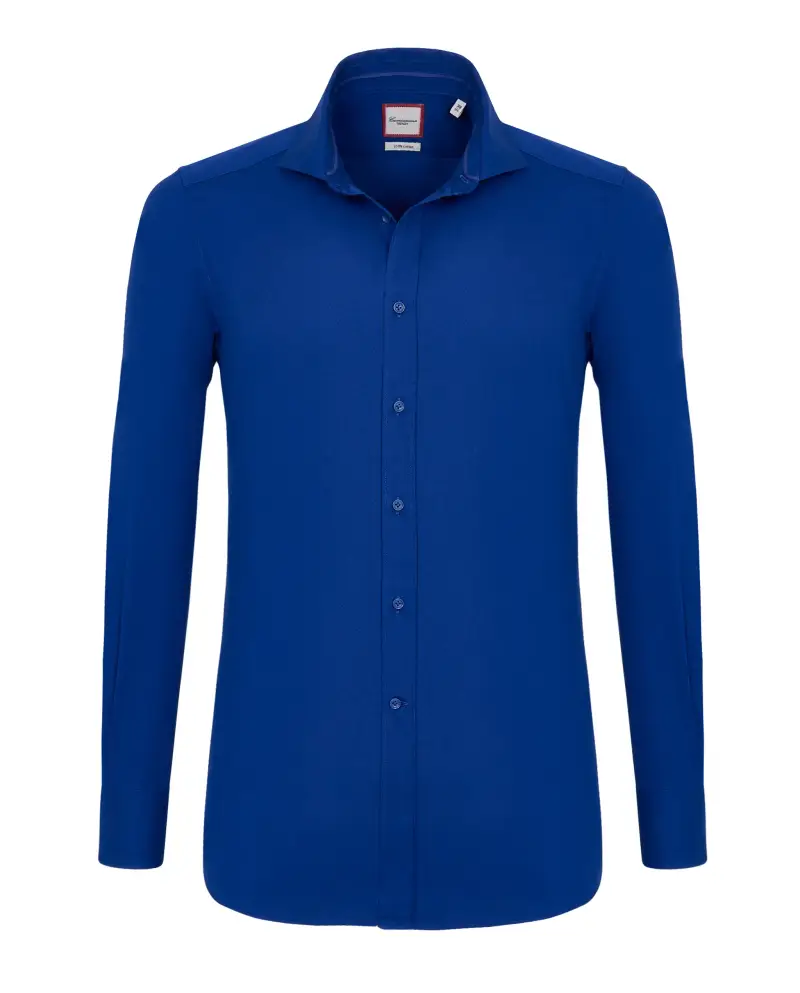 Camicia trendy blu acceso francese