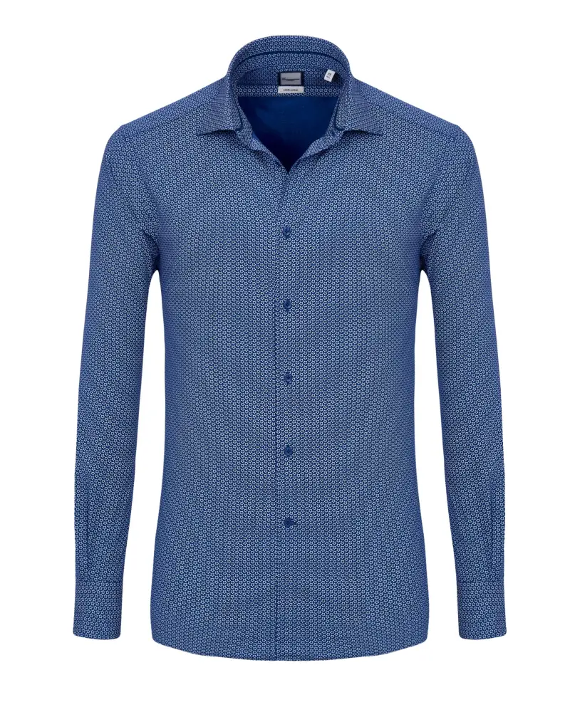 Camicia trendy blue con fantasia francese