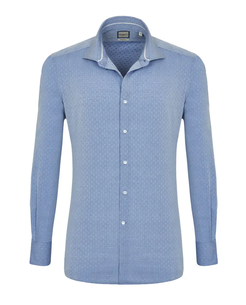 Camicia trendy con microfantasia francese