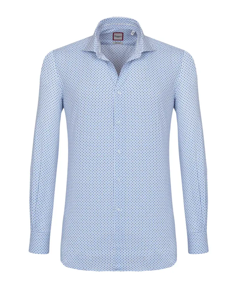 Camicia trendy con microfantasia geometrica francese