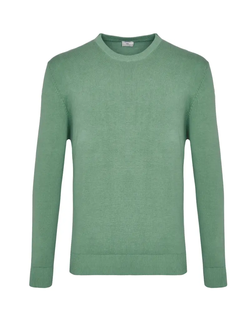 Maglia girocollo verde militare di cotone