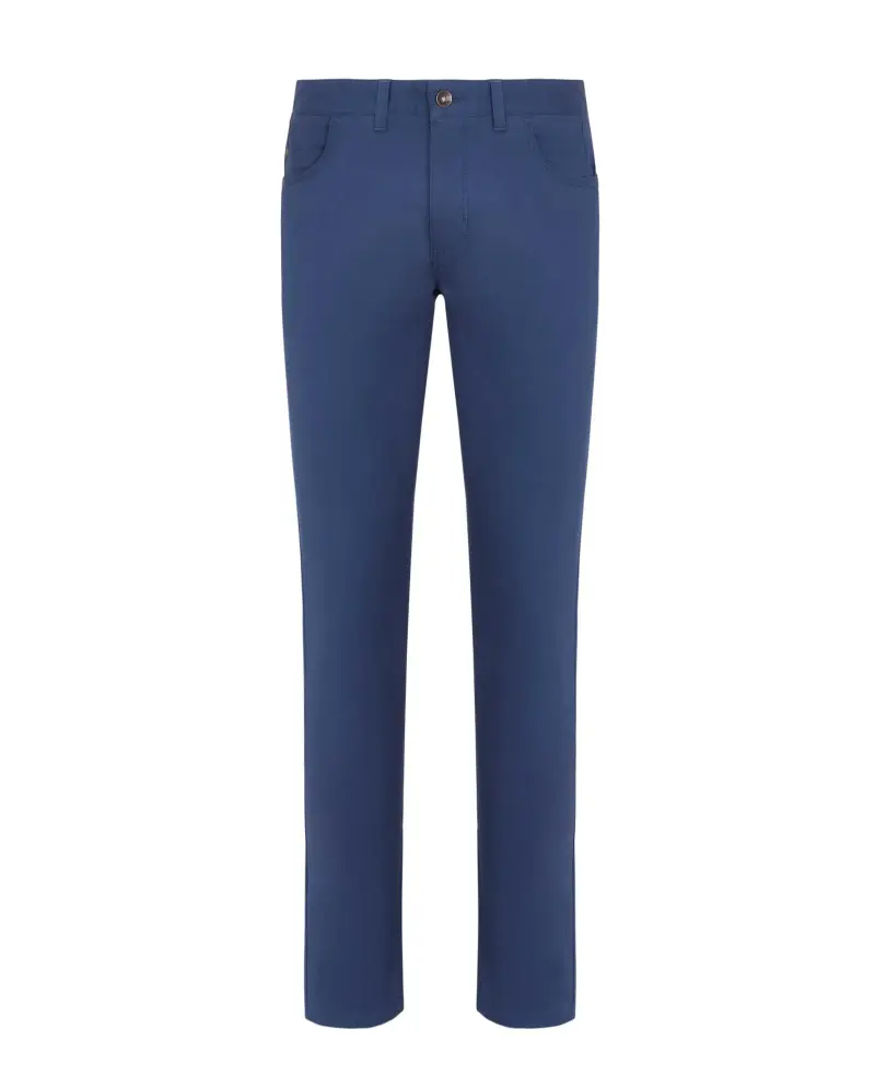Pantalone 5 tasche in twill blue