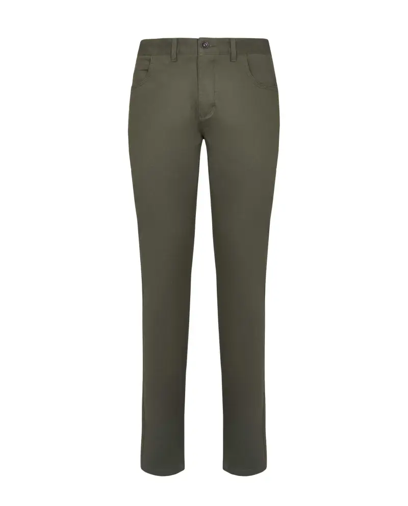 Pantalone 5 tasche in twill military
