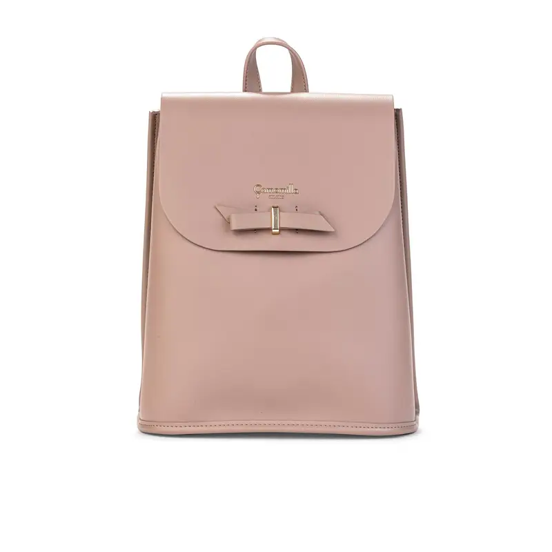 Zainetto rosa da donna con patta con fiocchetto