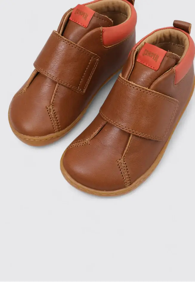 Camper Kids Sneakers marroni per bambini in pelle miniatura 3