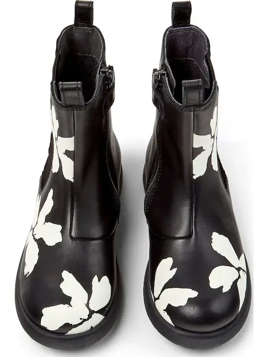 Stivaletti con Motivo Floreale NERO miniatura 2