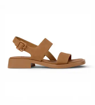 per donna K201486-014 Sandali in pelle marrone Dana (36), Basso, 1 a 3 cm, Fibbia, Casual