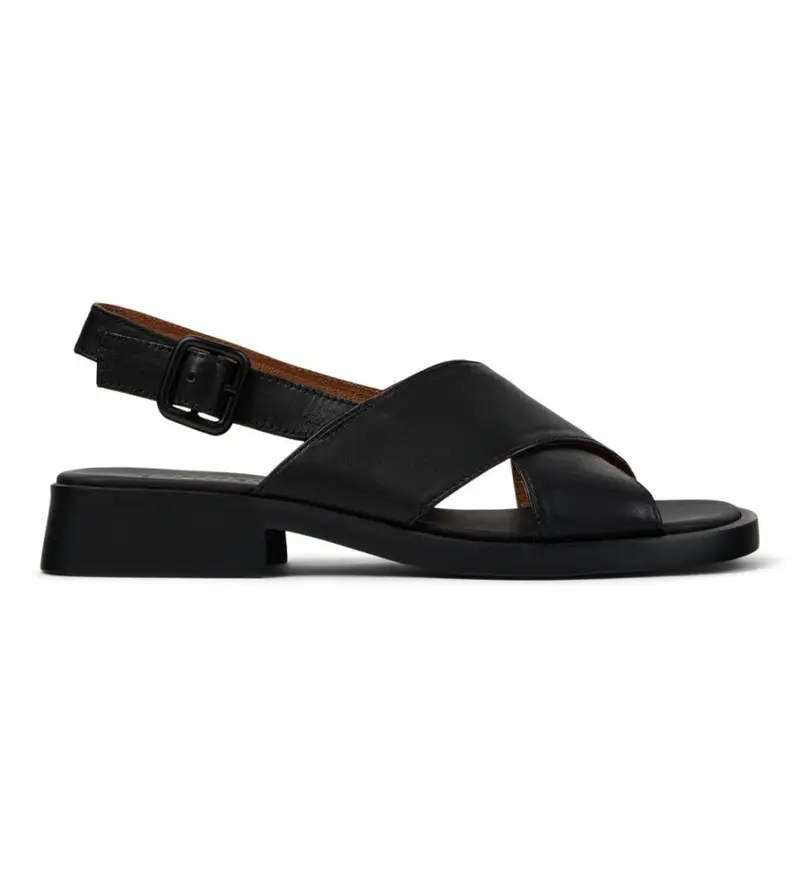 per donna. K201600-002 Sandali Dana in pelle nera (36), Nero, 1 a 3 cm, Fibbia, Casual