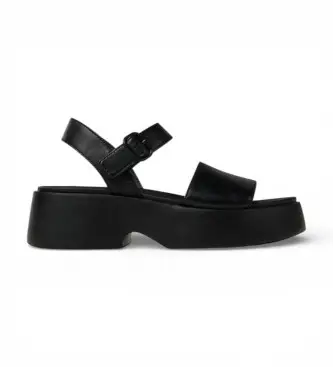 per donna K201659-006 Sandali Tasha in pelle nera (36), Nero, 3 a 5cm, Fibbia, Casual