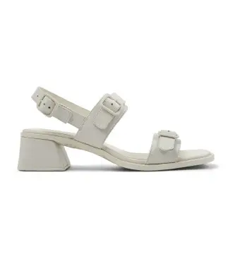 per donna K201739-002 Sandali Kora in pelle bianca (35), Bianco, 3 a 5cm, Fibbia, Casual, Sostenibile