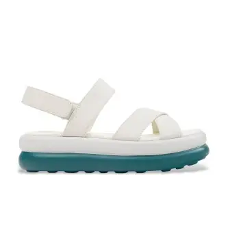 per donna K201863-004 Sandali in pelle bianca con palline galleggianti (36), Bianco, 3 a 5cm, Velcro, Casual