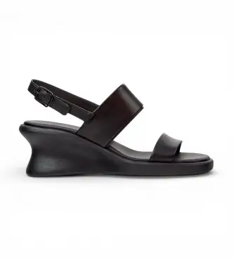 per donna K201915-001 Sandali Louise in pelle nera (36), Nero, 5 a 8cm, Fibbia, Casual Naturale