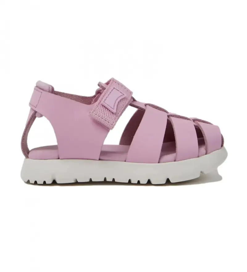 per ragazza K800489-003 Sandali in pelle Oruga rosa (22), Basso, Velcro, Casual, moda per bambini Caffè