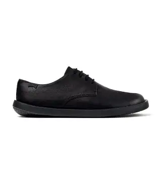 per uomo K100669-018 Scarpe blucher in pelle nera Wagon (39), Nero, Basso, Stringhe, Casual, Sostenibile