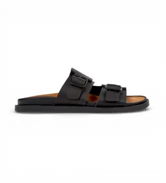 per uomo K101091-001 Sandali in pelle nera Lluc (41), Nero, Basso, Nessuno, Casual