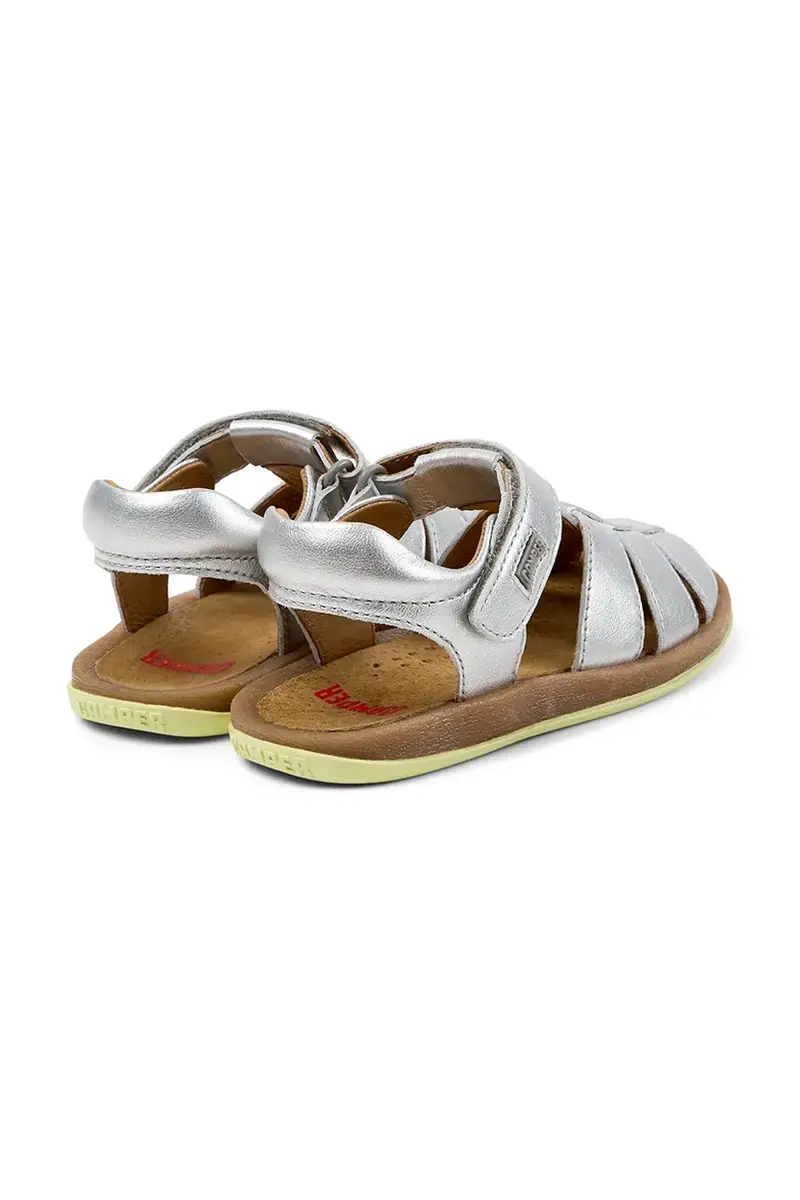 sandali in pelle bambino/a colore argento miniatura 3