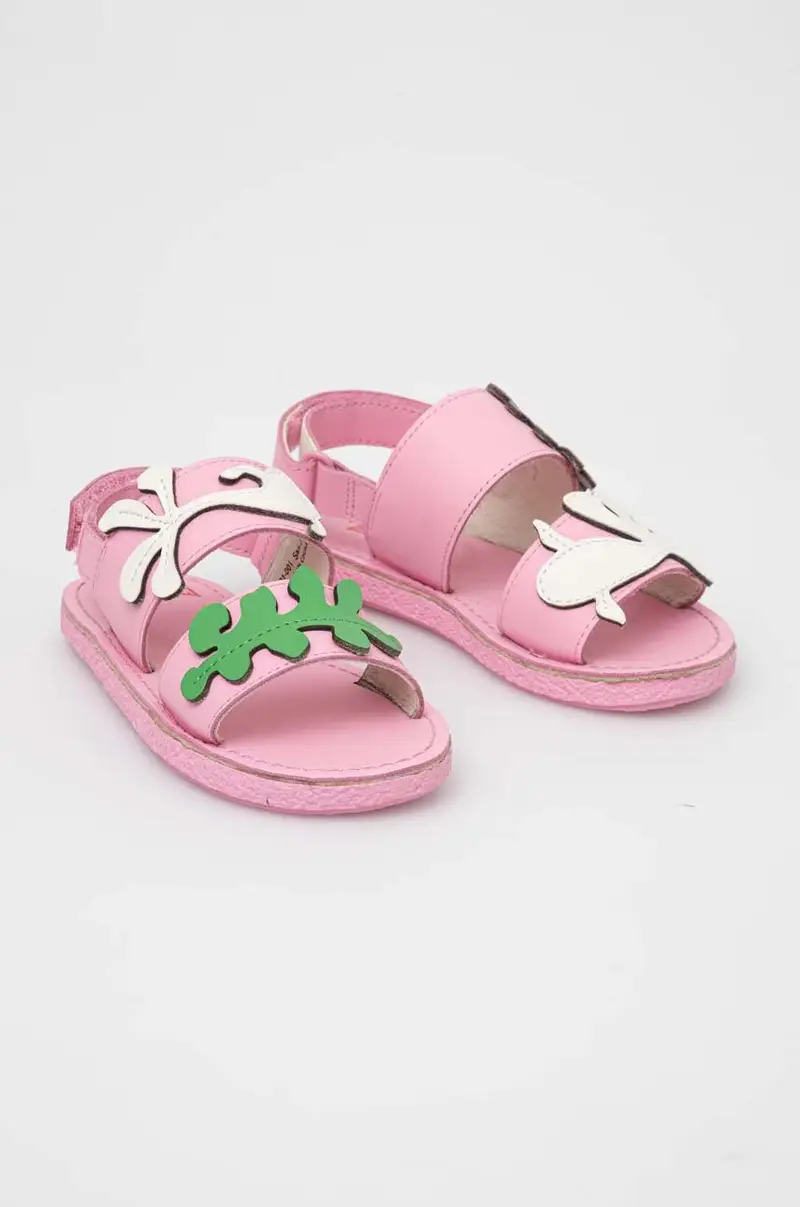 sandali in pelle bambino/a colore rosa miniatura 3