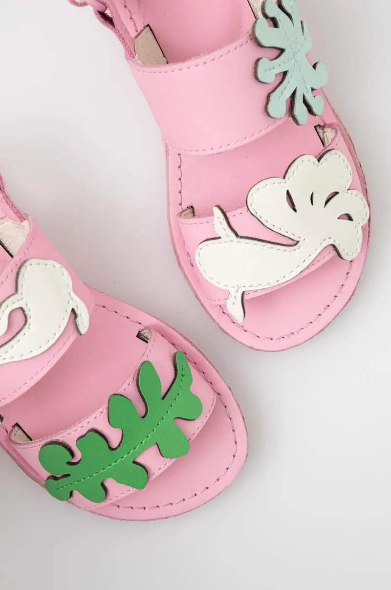 sandali in pelle bambino/a colore rosa miniatura 5