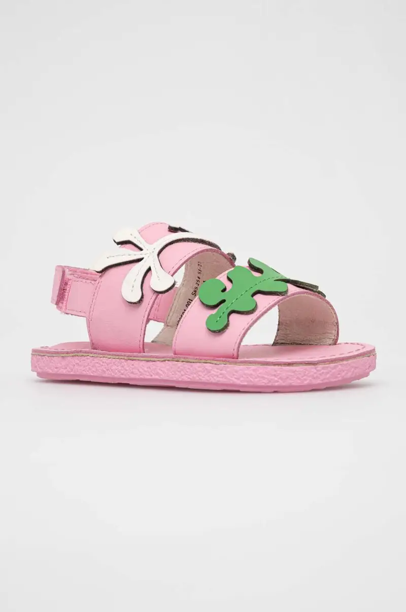 sandali in pelle bambino/a colore rosa