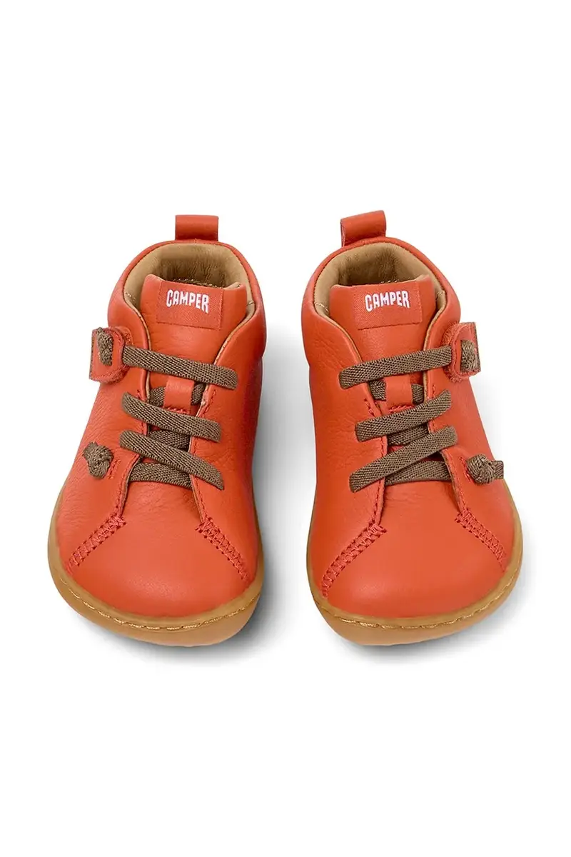 scarpe basse in pelle bambini colore blu navy 80153 Arancione miniatura 4