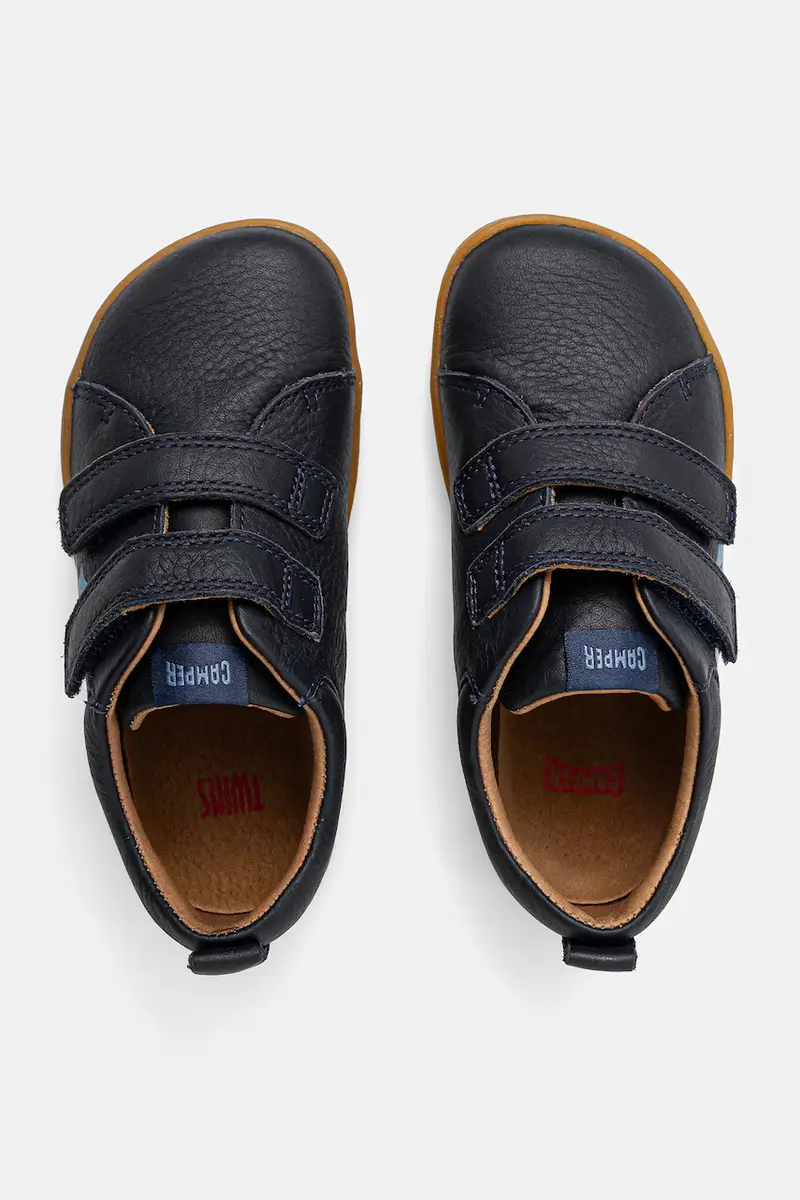 scarpe basse in pelle bambini colore blu navy K800405 miniatura 4